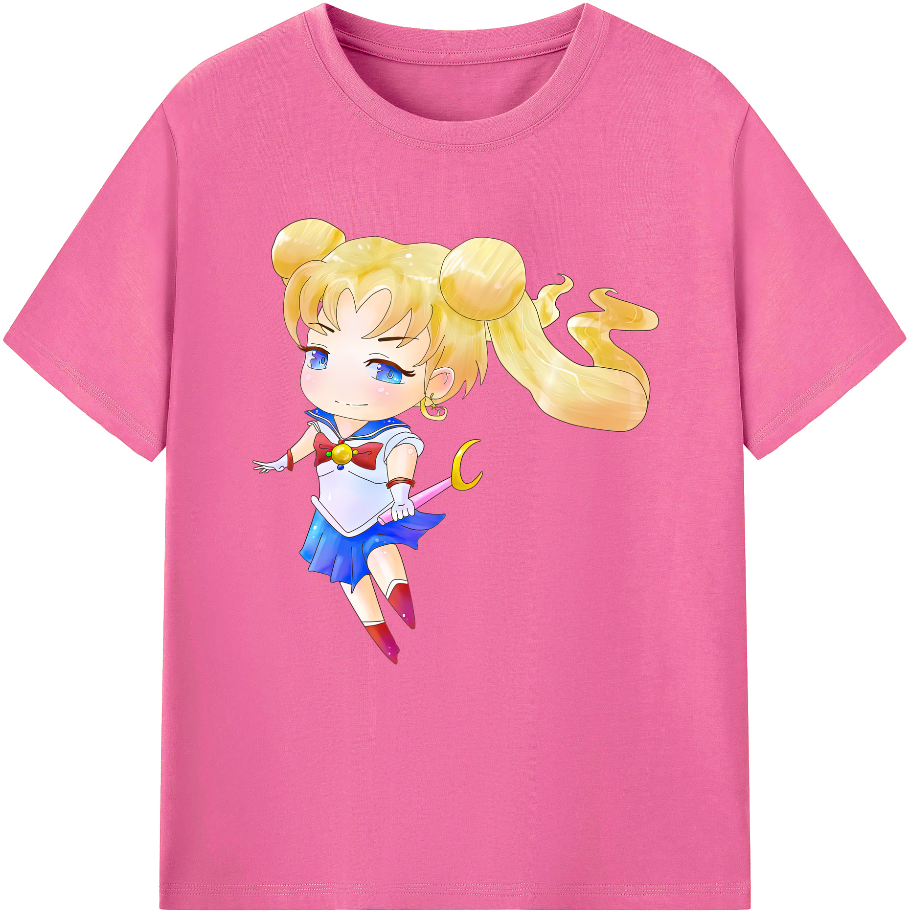 （画像用） 美少女戦士セーラームーン 愛野 美奈子 あいの みなこ Sailor Moon Aino Minako レディースカジュアルプリントTシャツ（綿100％）